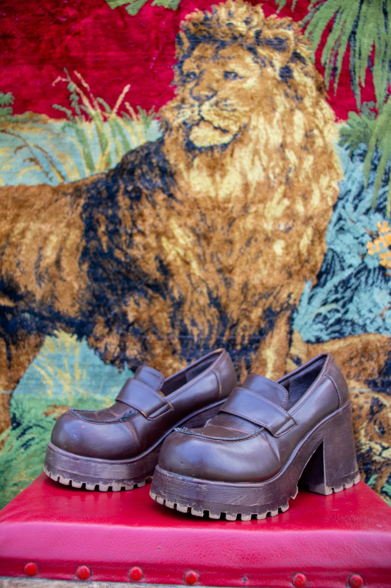 90s Brown Platform Loafers