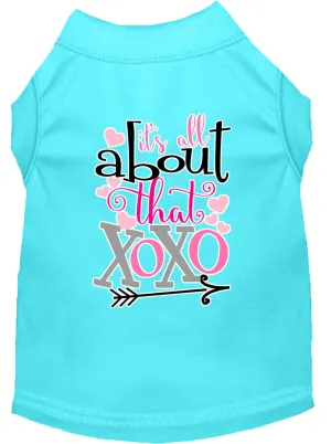 All About That Xoxo Screen Print Dog Shirt Aqua Sm