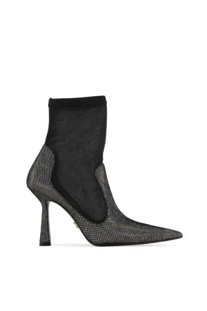 ANNA BLACK DISCO HEELED BOOTS