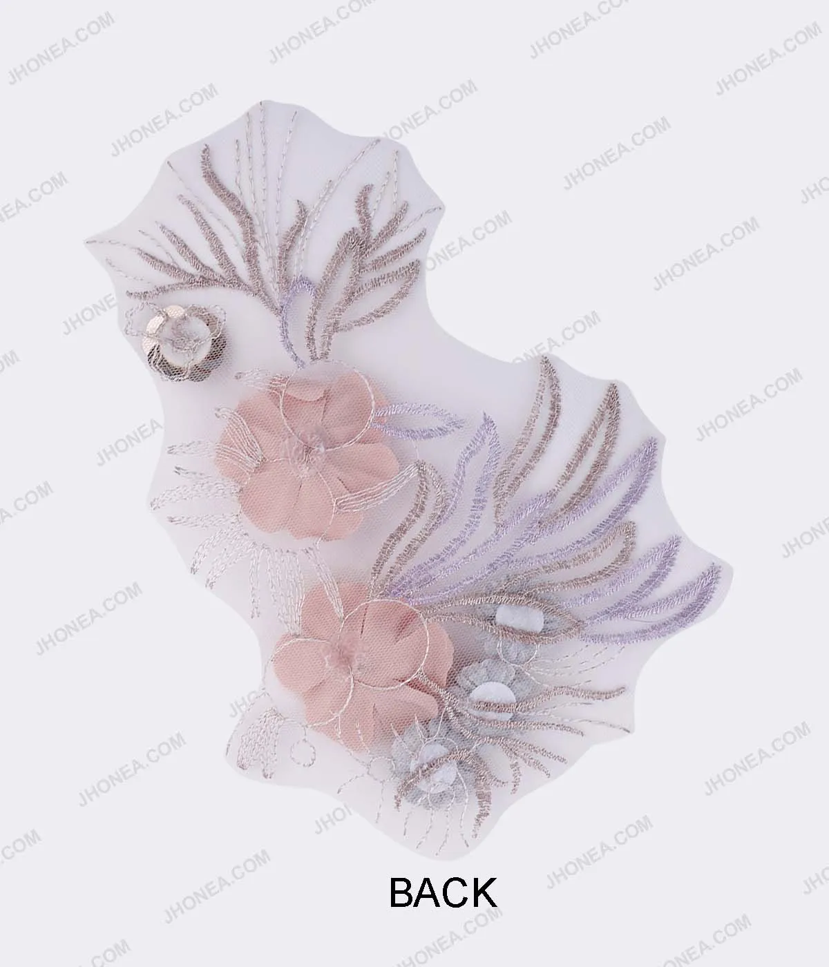 Beautiful Fabric Flowers with Sequins Embellish Patch