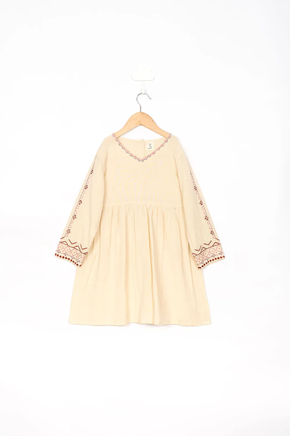 Beige Embroidery Dress