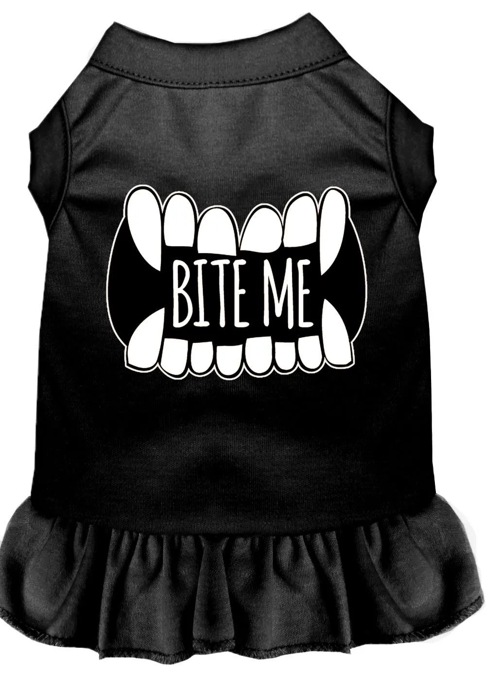 Bite Me Screen Print Dog Dress Black 4x (22)