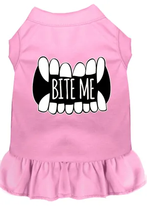 Bite Me Screen Print Dog Dress Light Pink 4x (22)