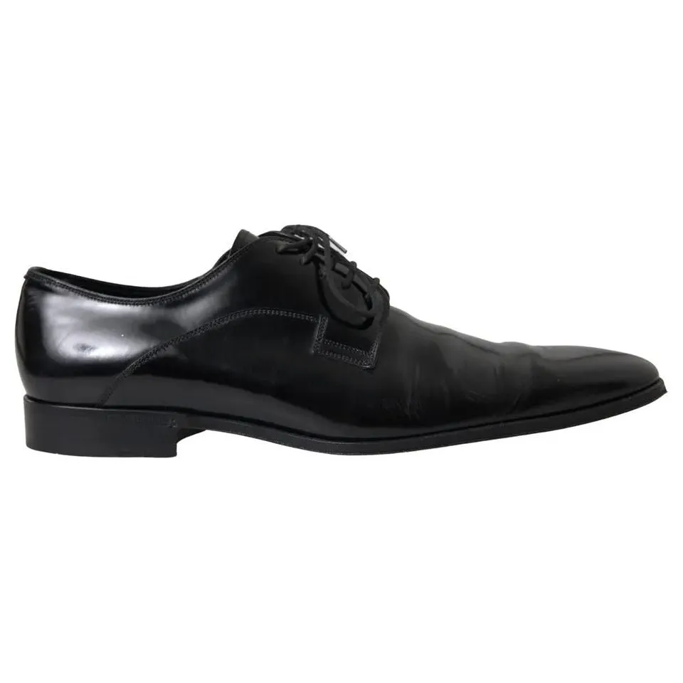 Dolce & Gabbana Black Polished Leather Formal Dress Shoes