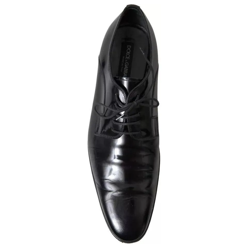 Dolce & Gabbana Black Polished Leather Formal Dress Shoes