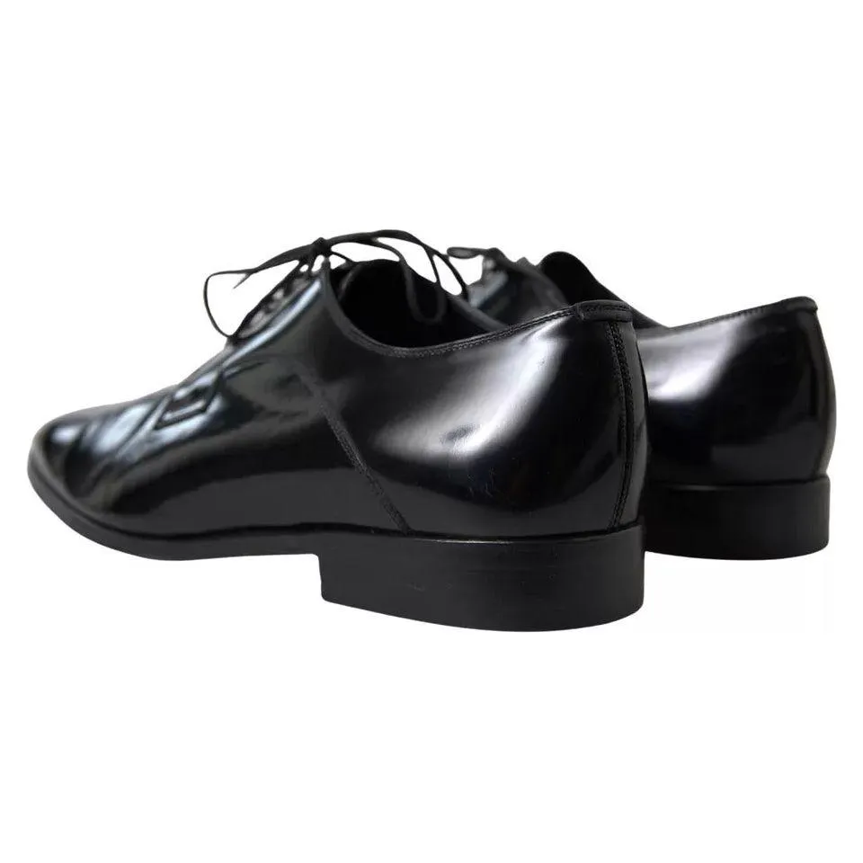 Dolce & Gabbana Black Polished Leather Formal Dress Shoes