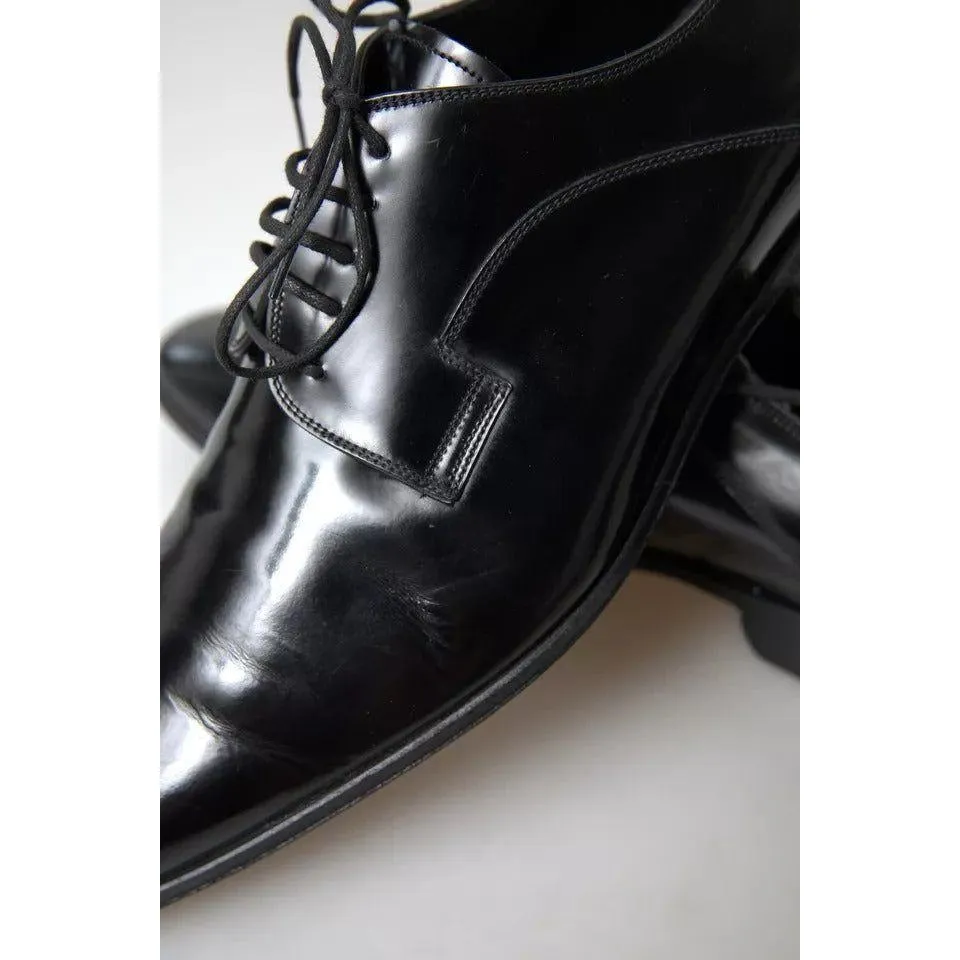 Dolce & Gabbana Black Polished Leather Formal Dress Shoes