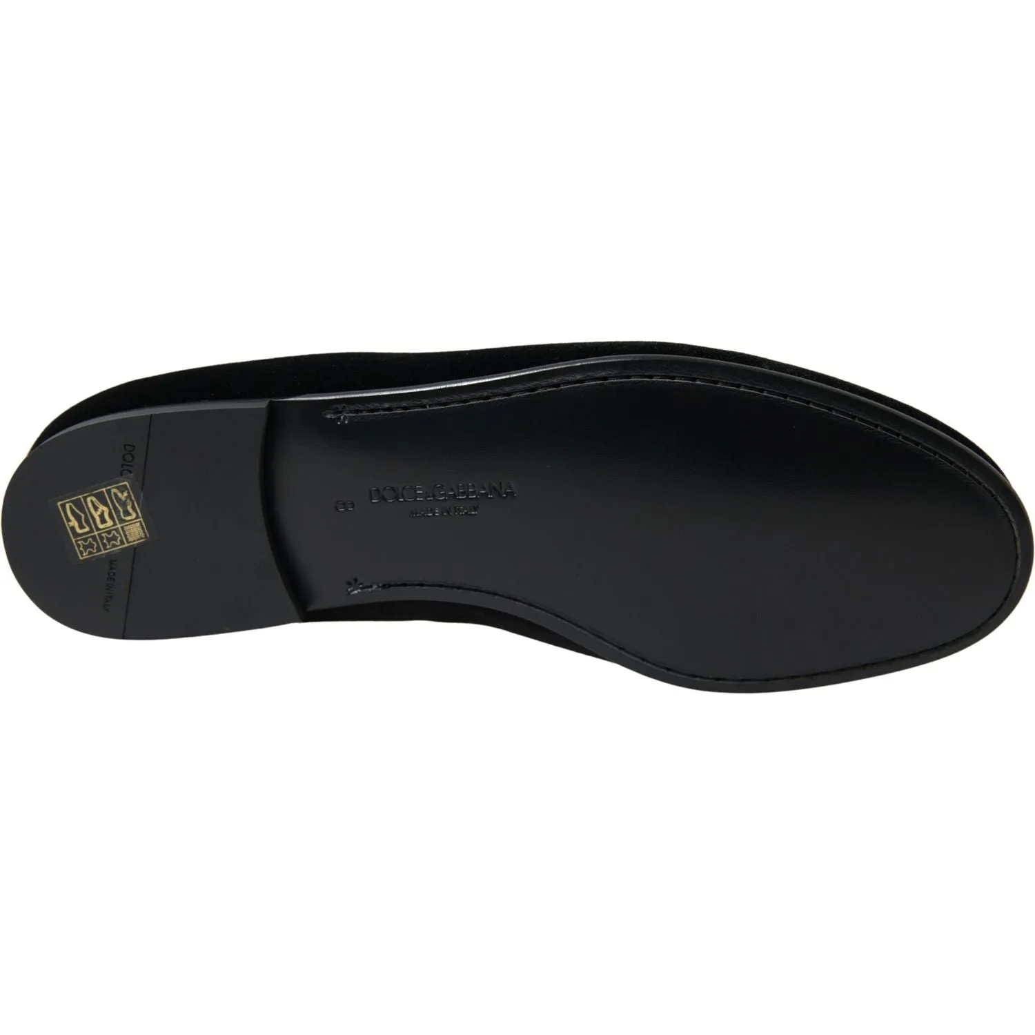 Dolce & Gabbana Elegant Velvet Black Loafers for Men