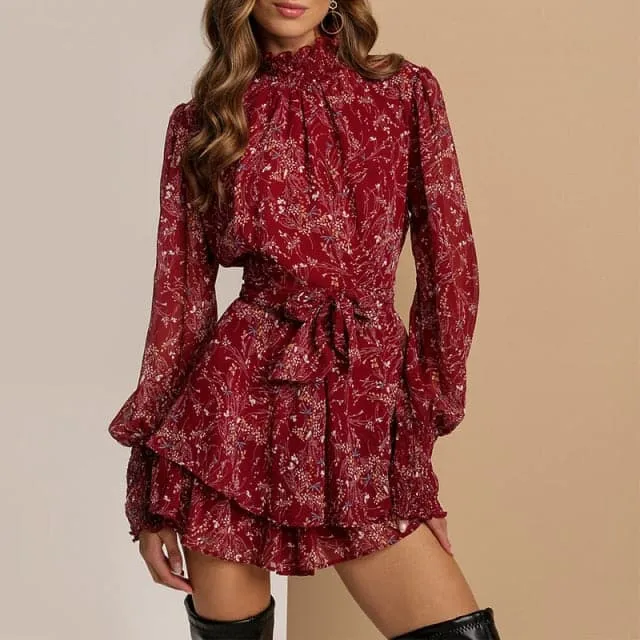 DressBetty - Vintage Perspective Floral Print Dress