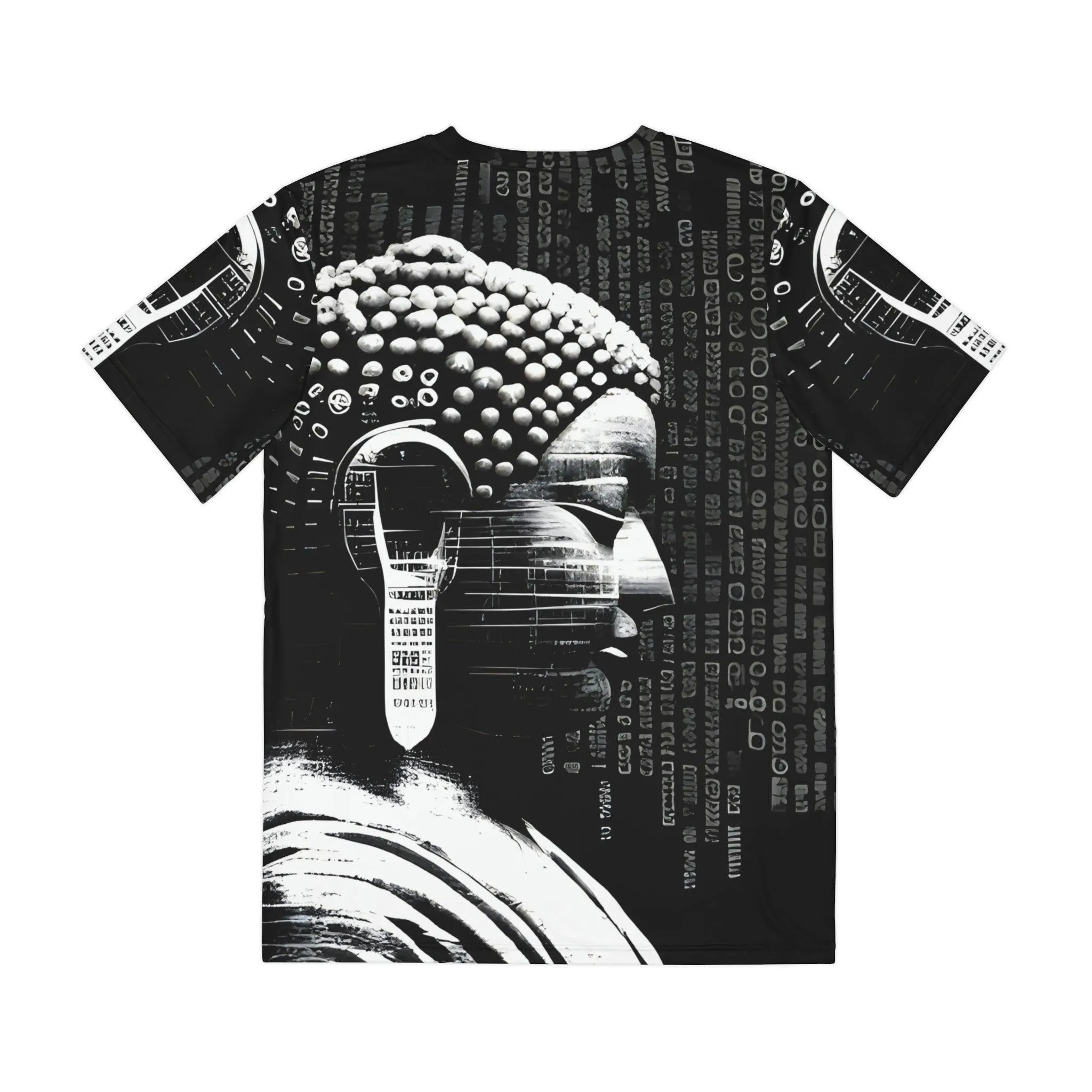 Earpath to Enlightenment -  Buddha Bohdisatva, For Him Polyester Tee Shirt (AOP) - All Over Print - Street Wear - Festival Wear by Meta Zen  v1.1