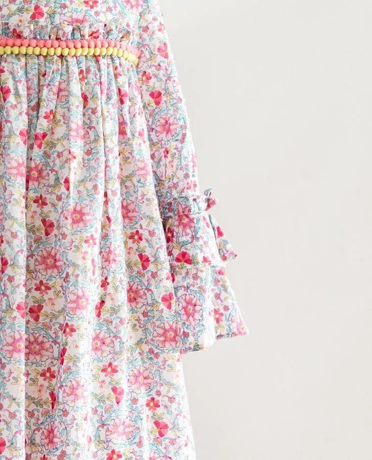 Floral Bell Sleeve Toddler Dress