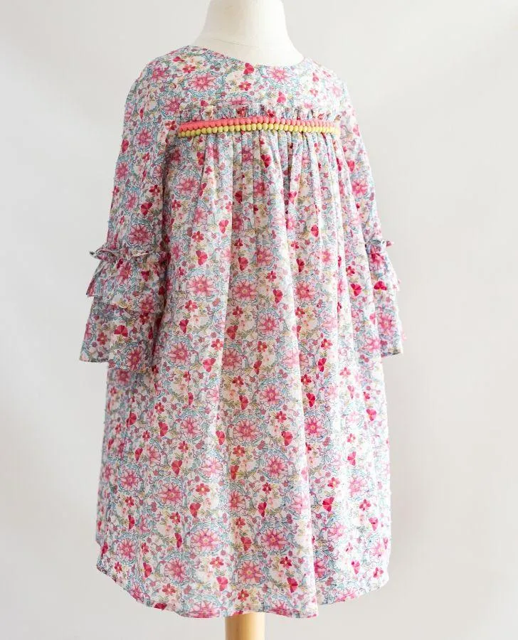 Floral Bell Sleeve Toddler Dress