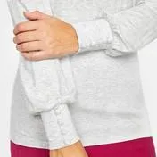 Grey Roll Neck Rib Top with Button Detail