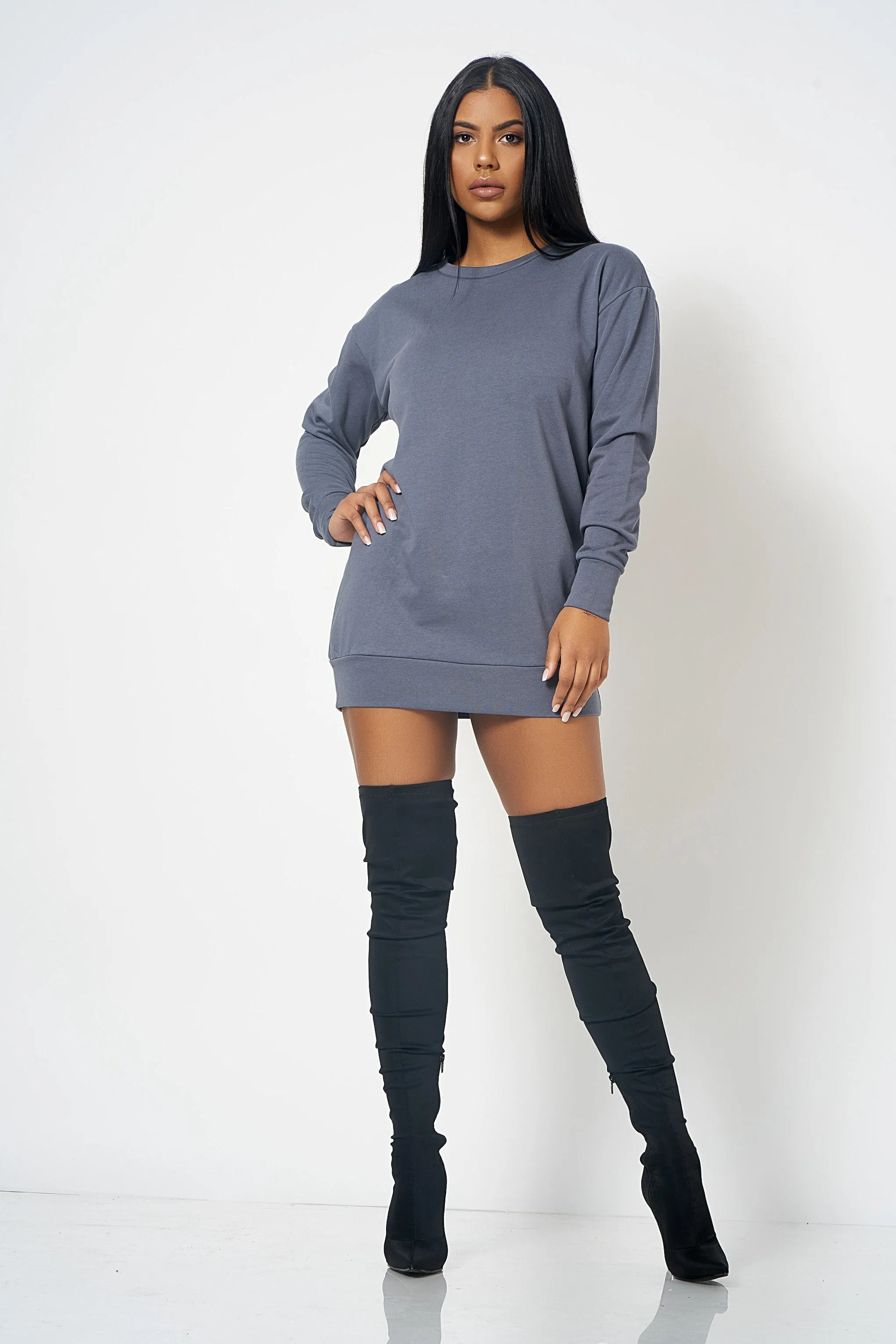 Grey Sweatshirt Dress