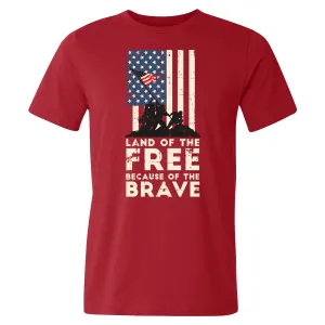 Land Of The Free Because of The Brave Tee