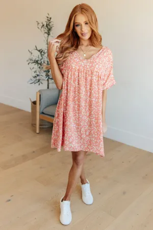 Leigha Dolman Sleeve Dress in Coral Floral