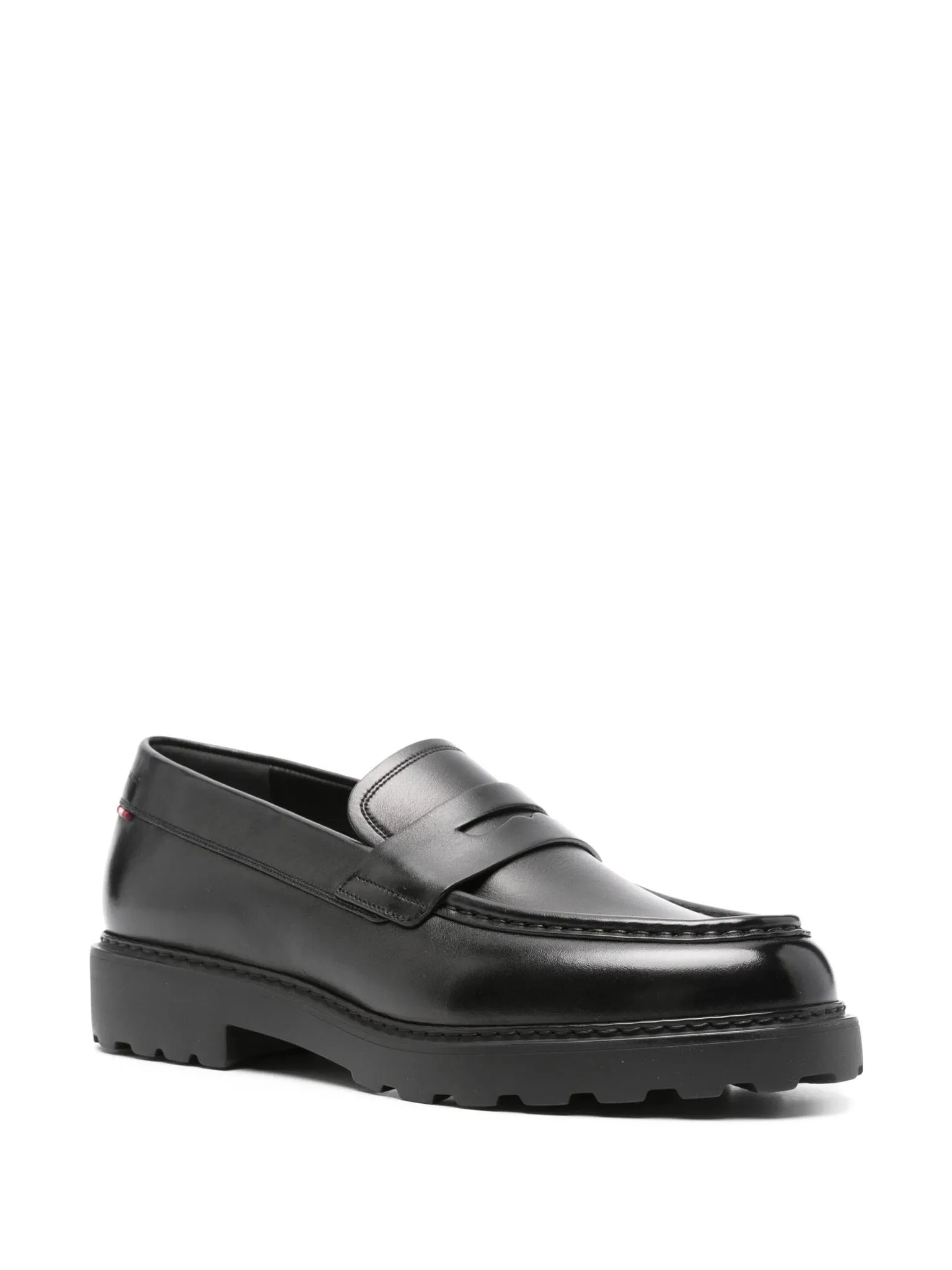 logo-debossed leather loafers