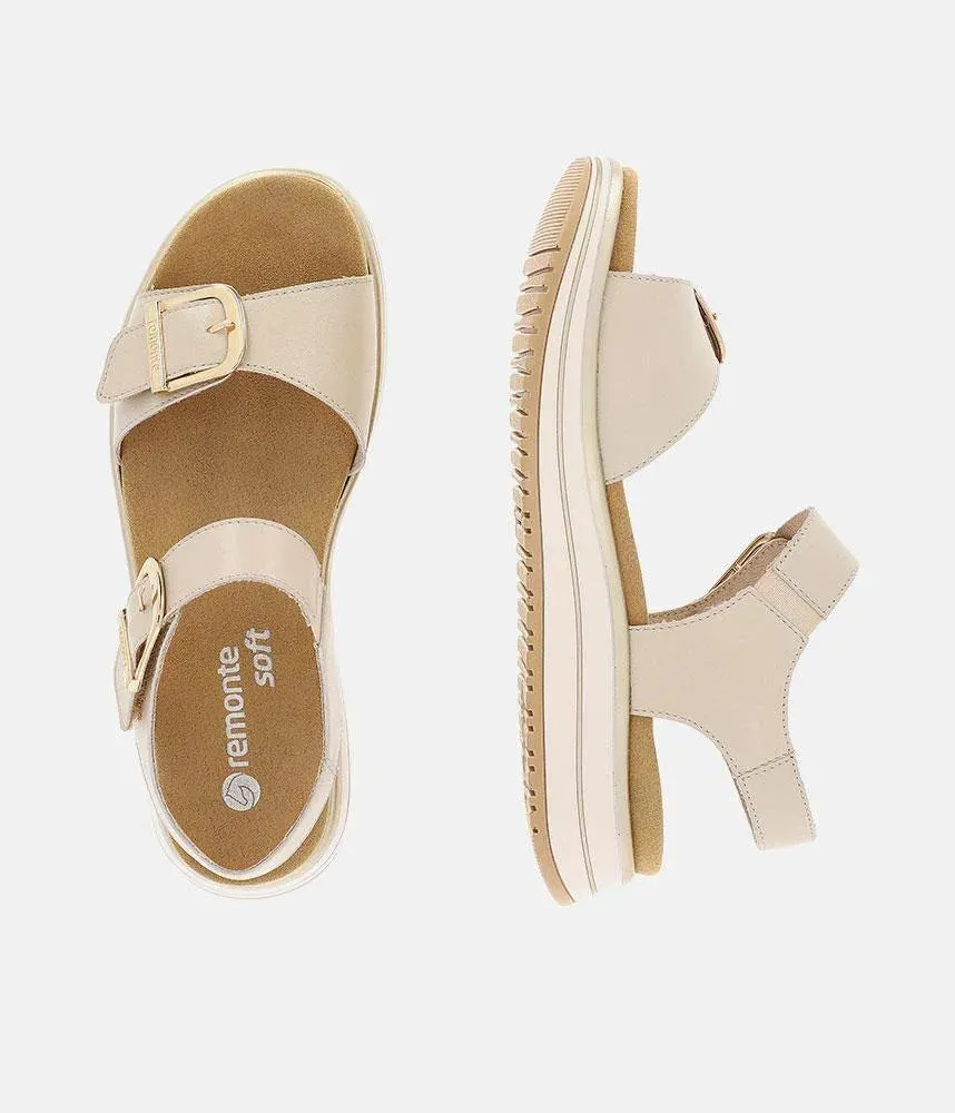 Remonte D1J51-80 Lugano Beige Leather Sandals