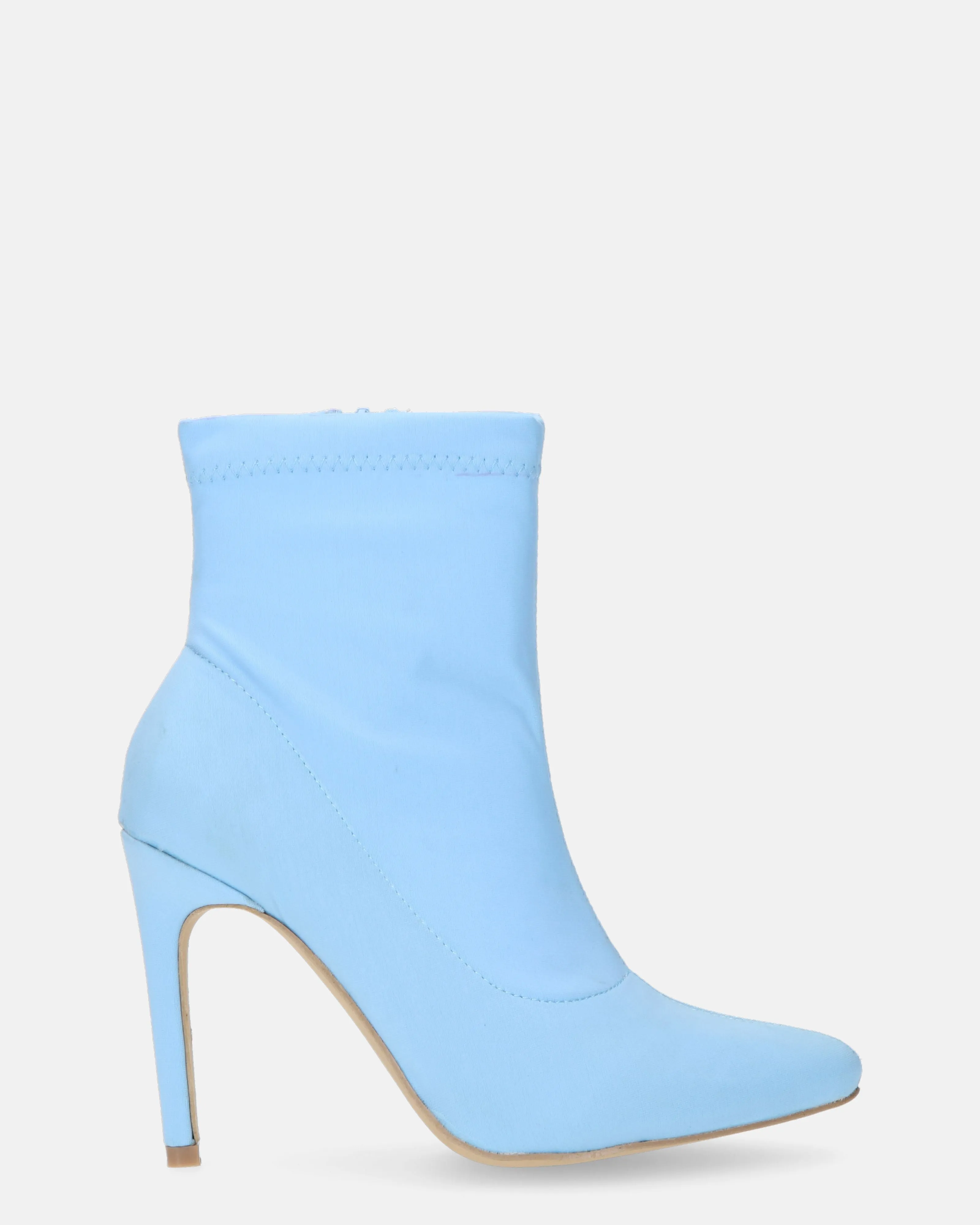 SHERRIE - heeled boots in light blue lycra