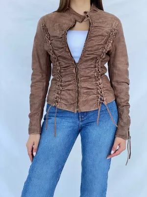 Statement Vintage N.Y.S Goat Leather Jacket - Size S