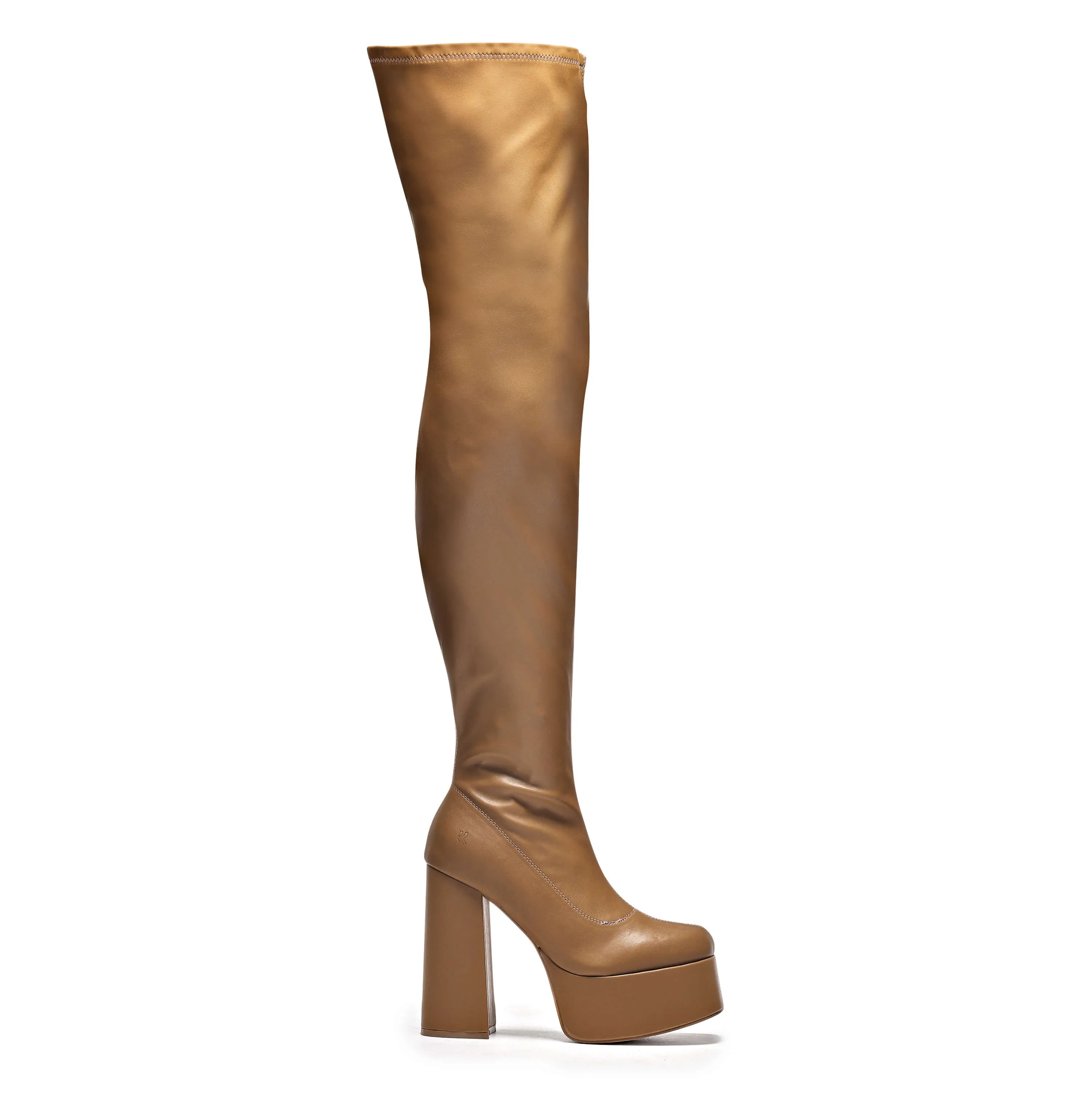 The Redemption Plus Size Thigh High Boots - Khaki