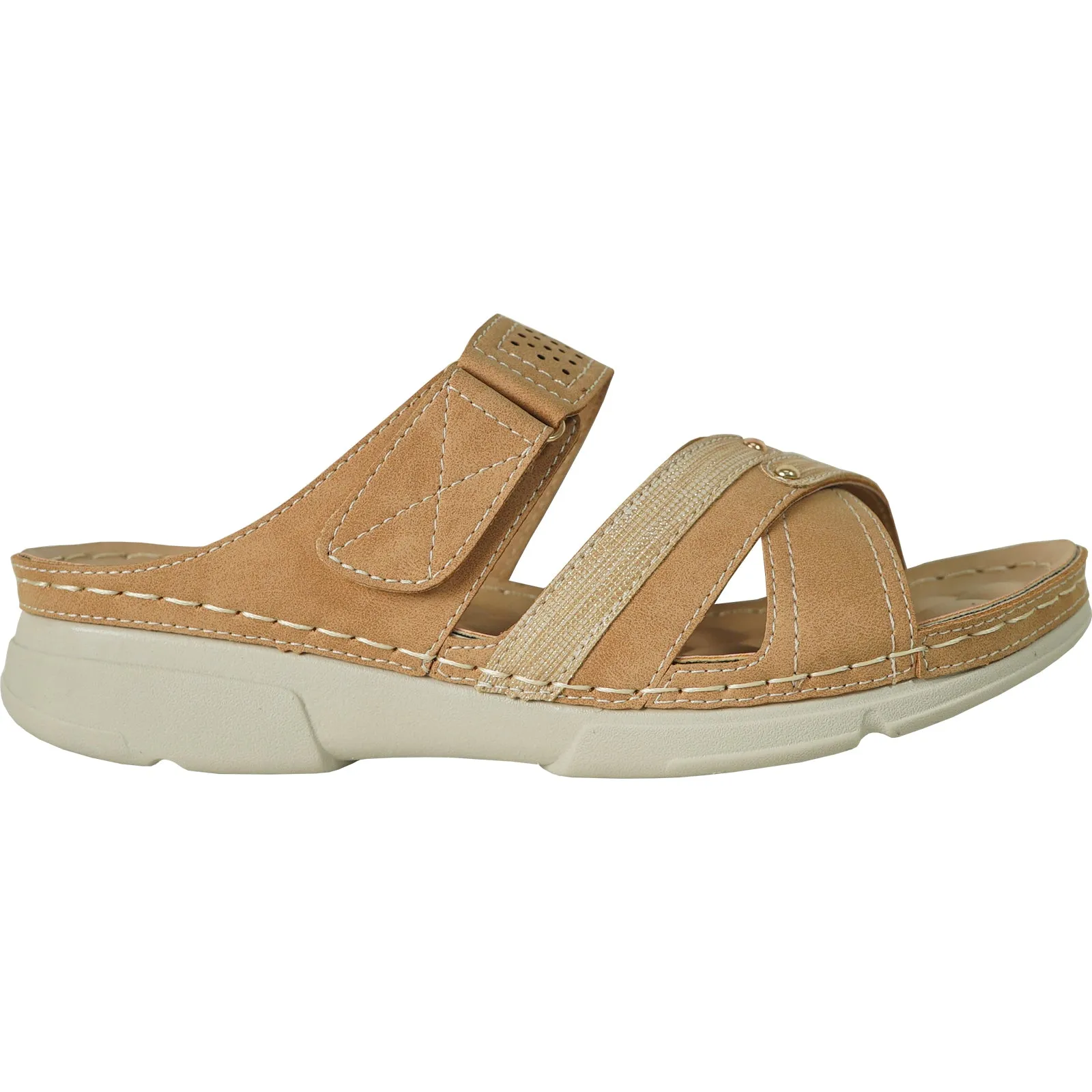 VANGELO Women Sandal CATHY-2 Wedge Sandal Camel