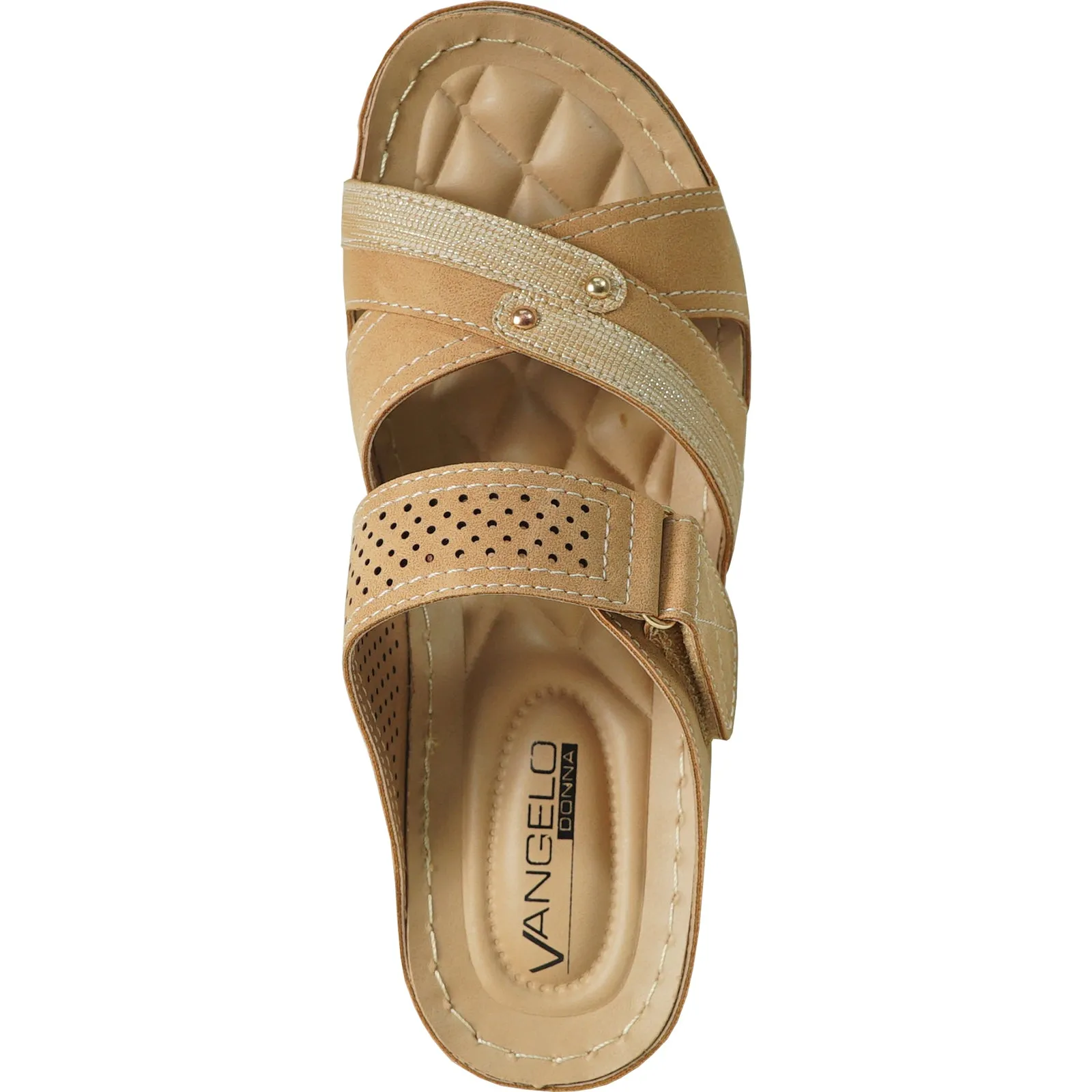 VANGELO Women Sandal CATHY-2 Wedge Sandal Camel