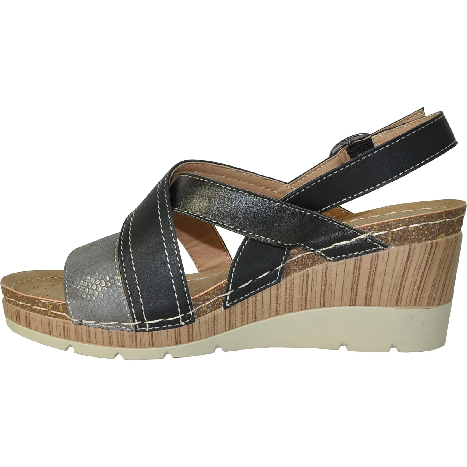 VANGELO Women Sandal REESE Wedge Sandal Black