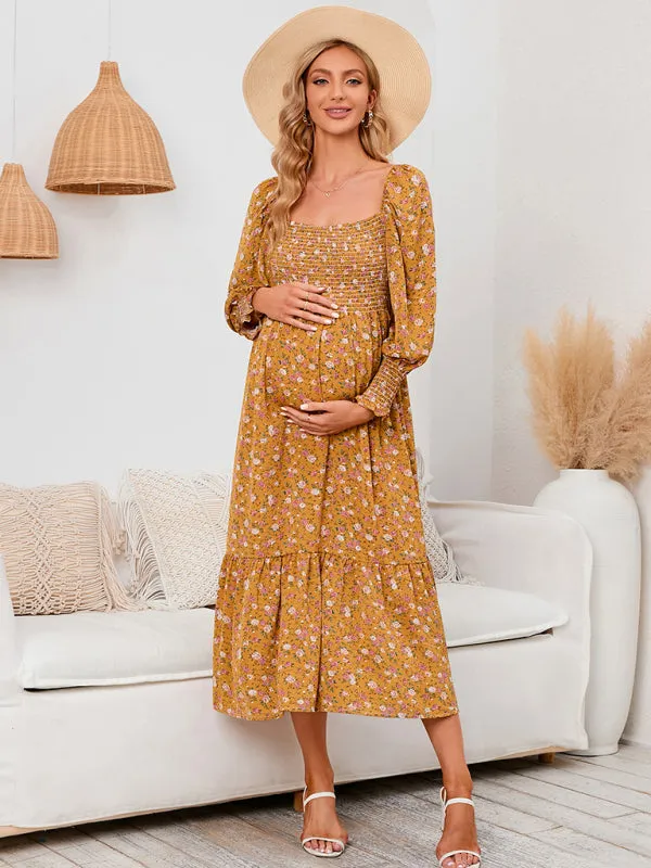 Women's Maternity chiffon dress small floral dresses