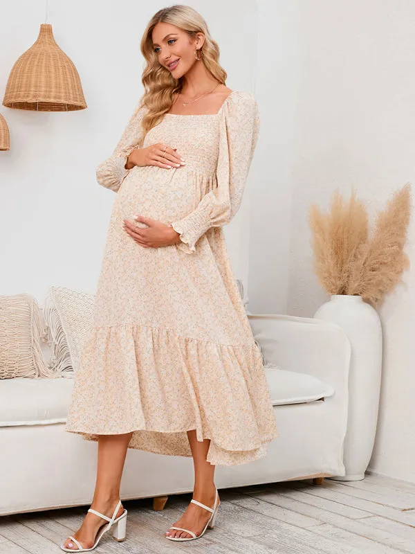 Women's Maternity chiffon dress small floral dresses