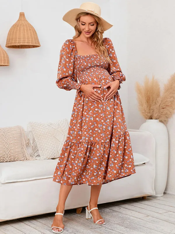 Women's Maternity chiffon dress small floral dresses