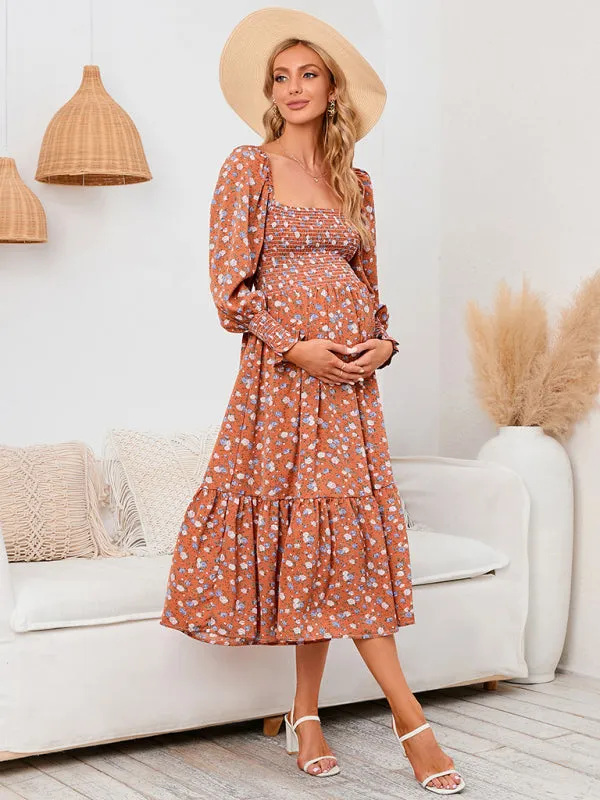 Women's Maternity chiffon dress small floral dresses