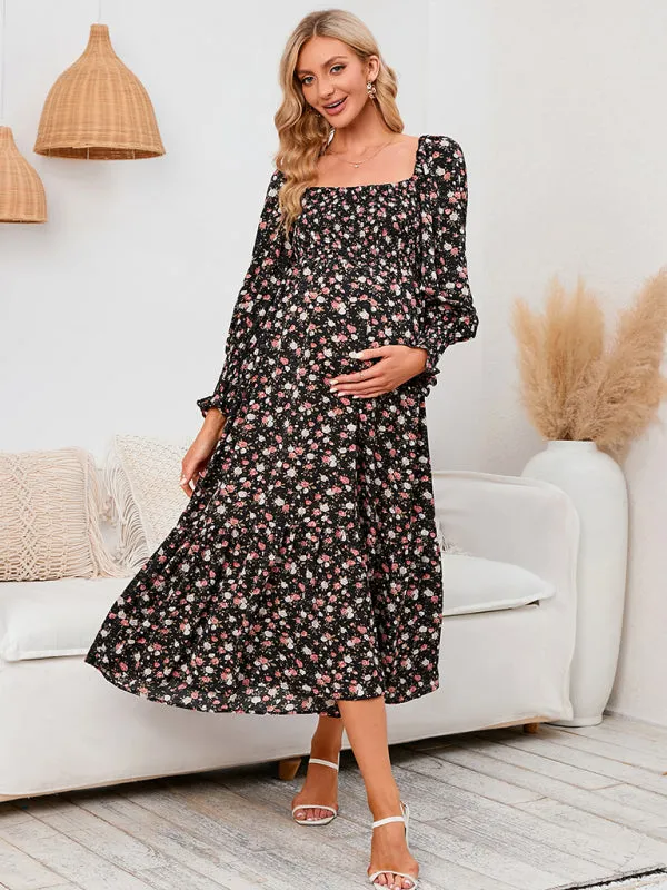 Women's Maternity chiffon dress small floral dresses