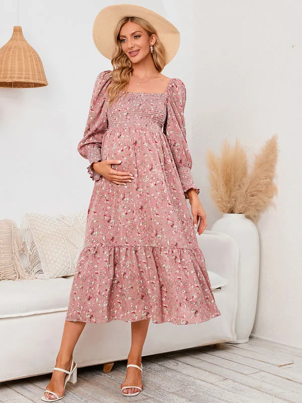 Women's Maternity chiffon dress small floral dresses