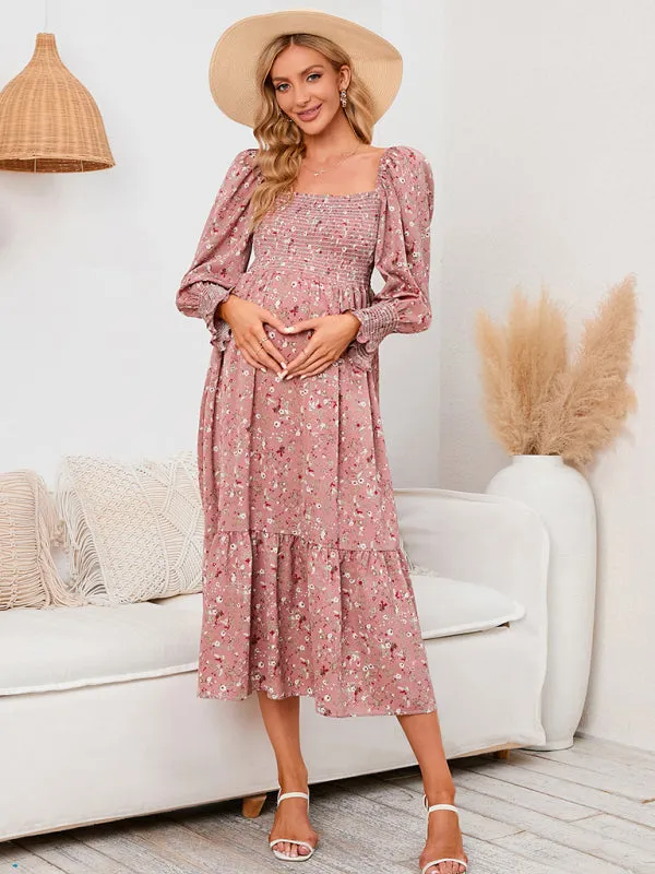 Women's Maternity chiffon dress small floral dresses