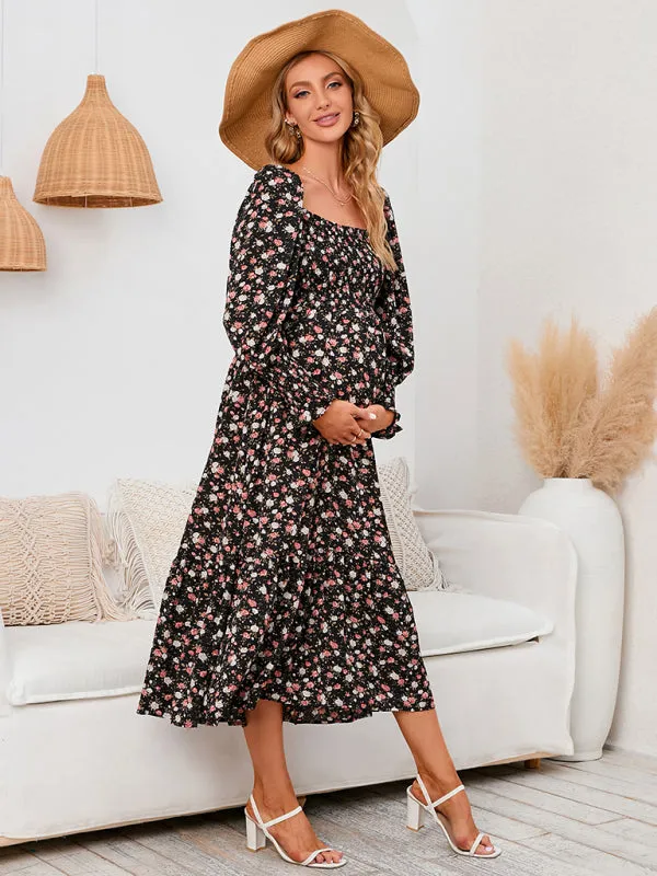 Women's Maternity chiffon dress small floral dresses