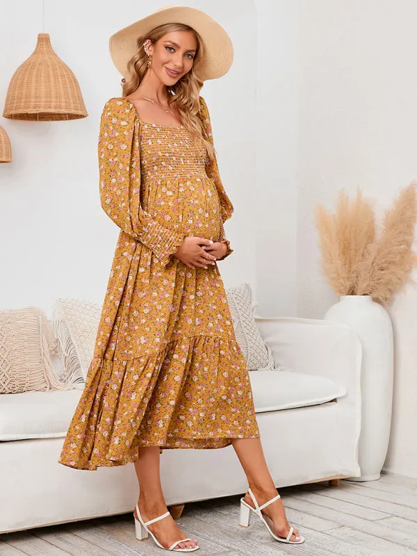 Women's Maternity chiffon dress small floral dresses