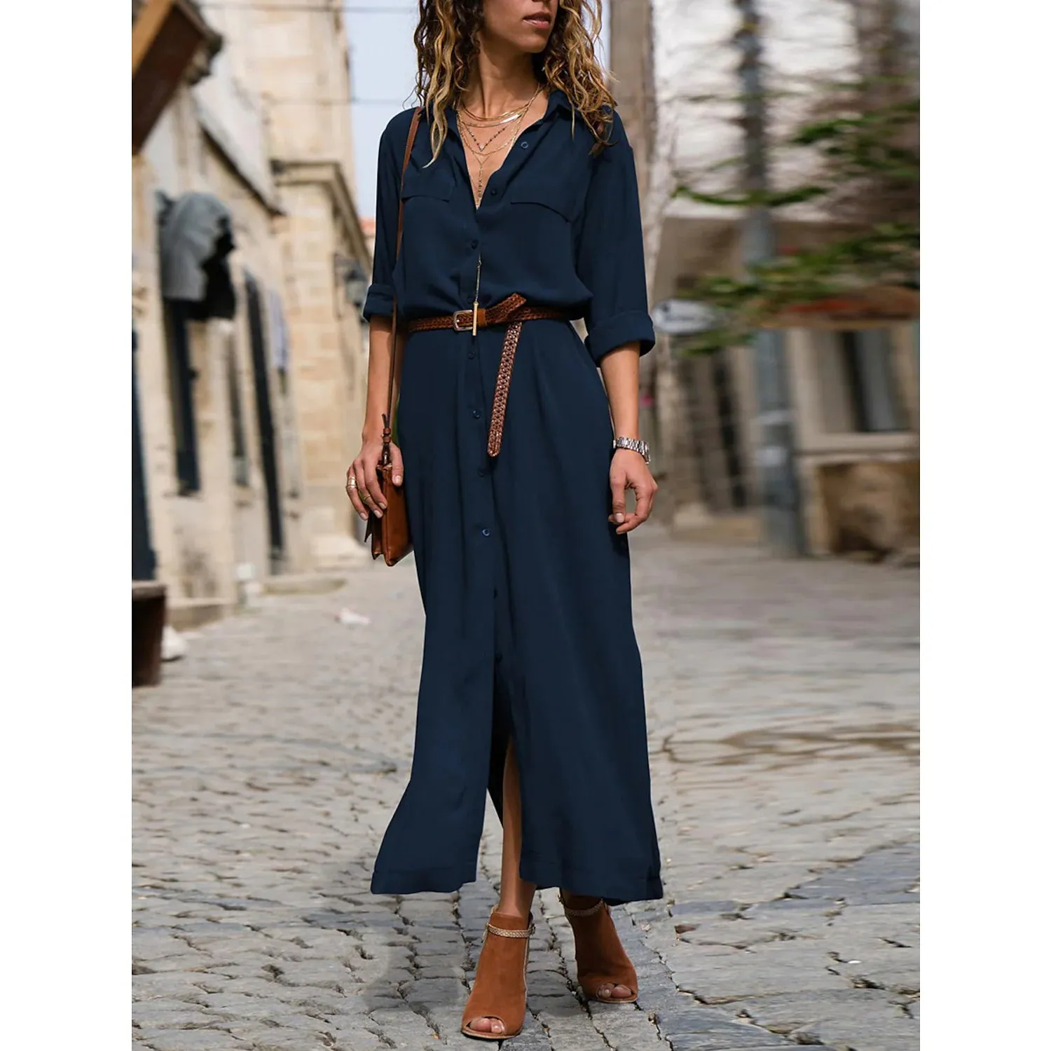 Women's Oversized Loose Shirt Dress