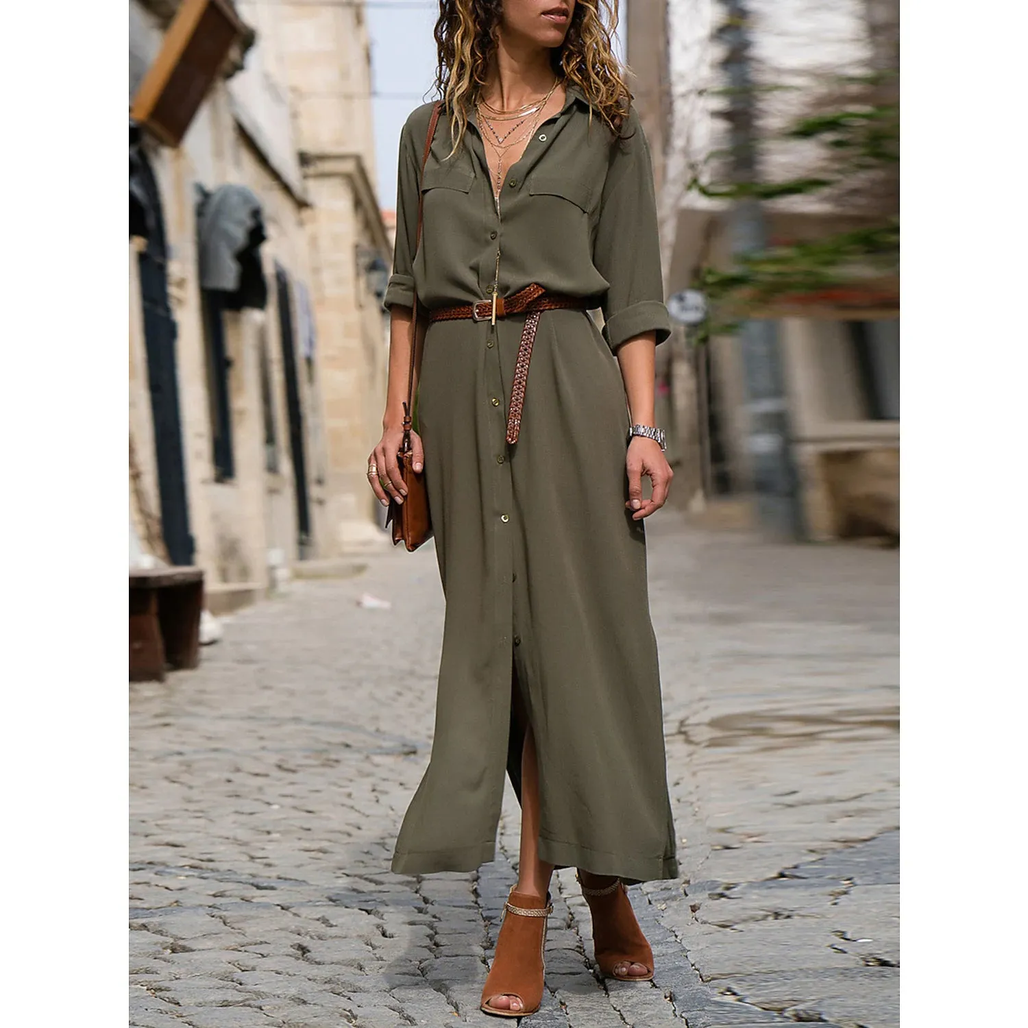 Women's Oversized Loose Shirt Dress